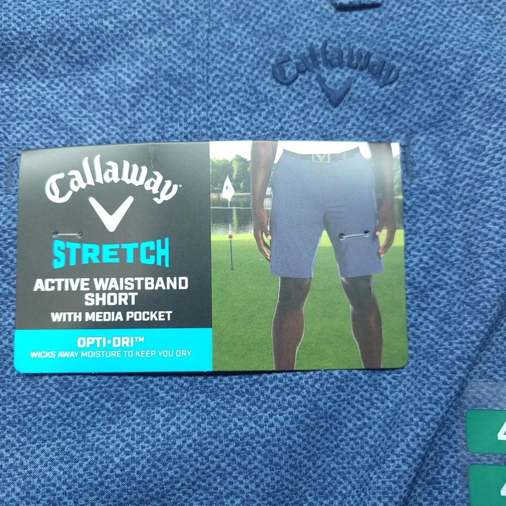 Callaway Mens Peacoat Blue Stretch Active Waistband Golf Shorts 40 CGRS0053